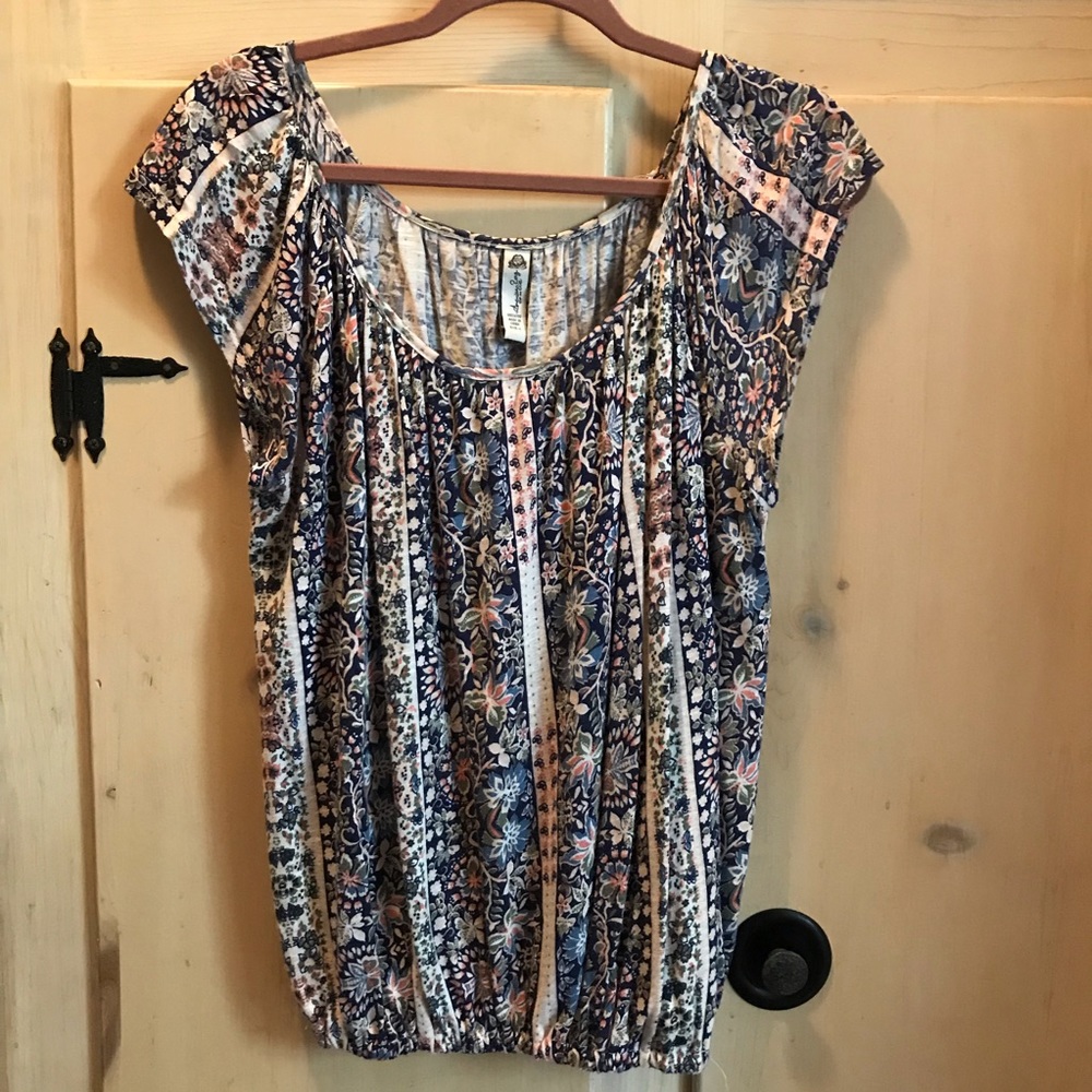 Floral Cap Sleeve Blouse